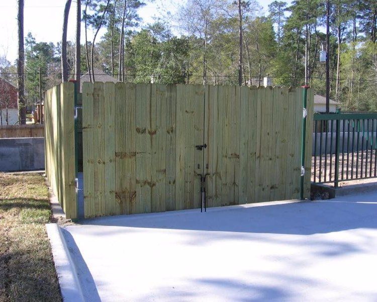 Commercial Wood Fence Dumpster Enclosure